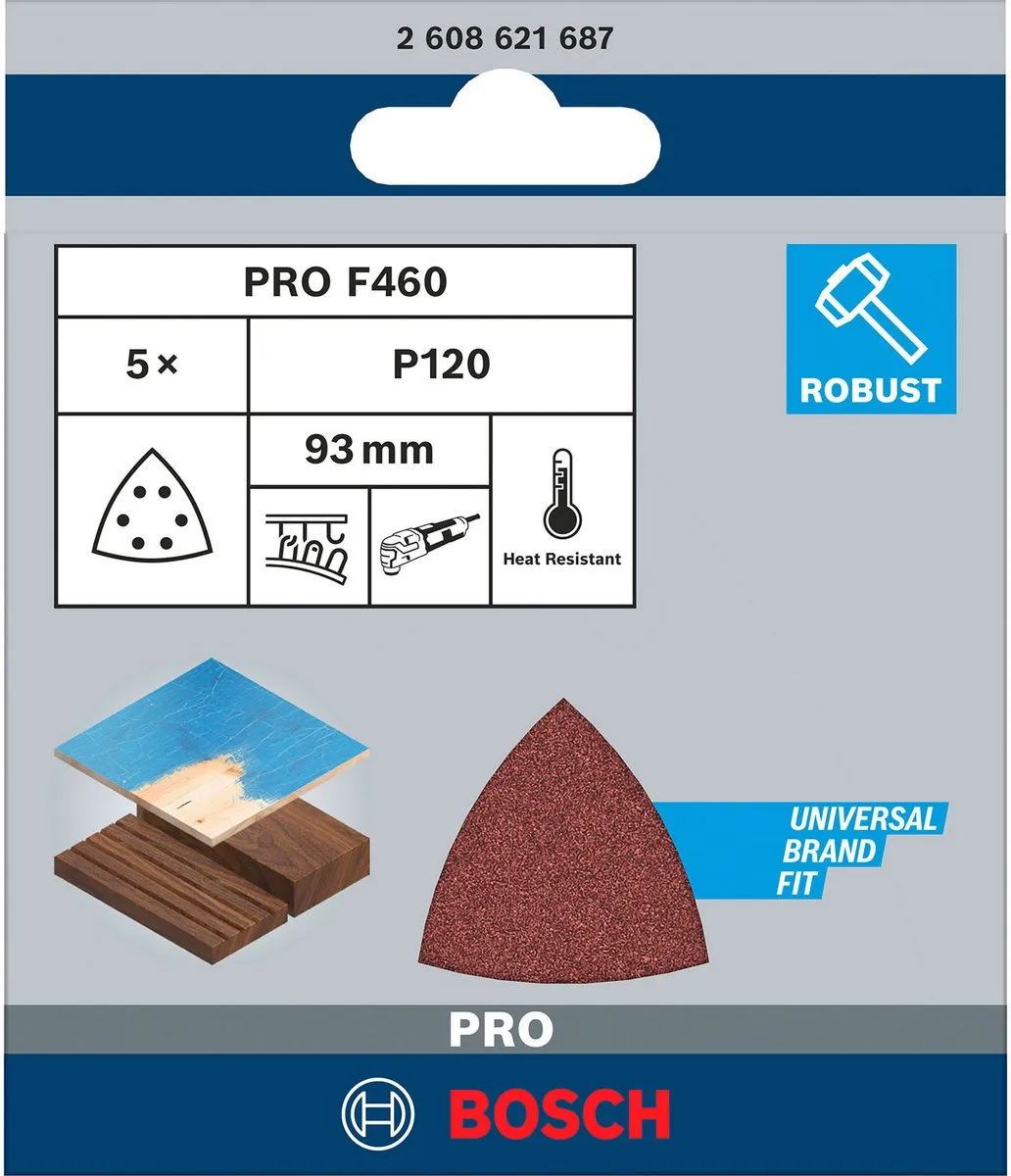 Bosch Professional PRO F460 Schuurpapier 93x93mm - 120 - 1 Stuk