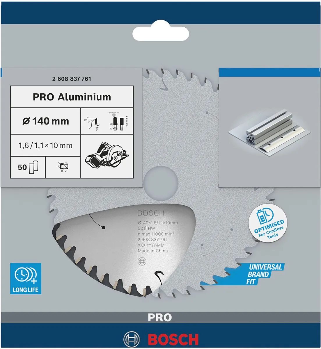 Bosch Professional Aluminium Accuzaagblad 140x1,6x10