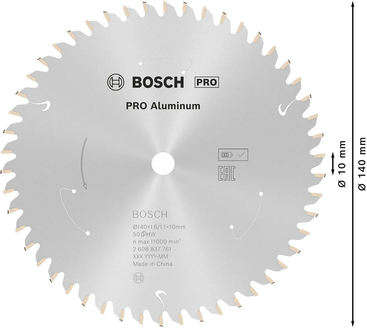 Bosch Professional Aluminium Accuzaagblad 140x1,6x10
