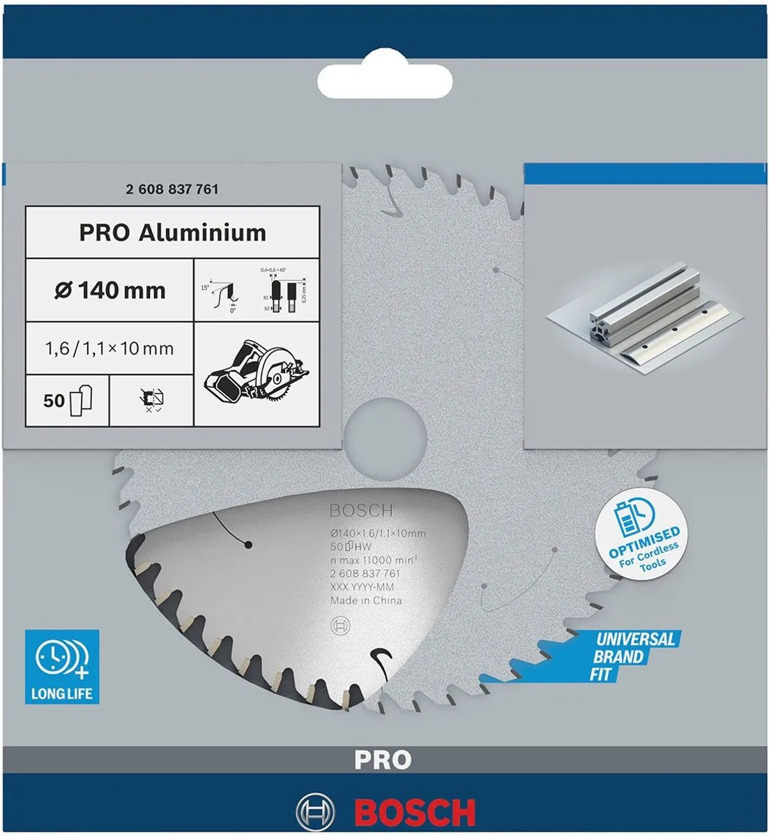 Bosch Professional Aluminium Accuzaagblad 140x1,6x10 - afbeelding 6 van 6