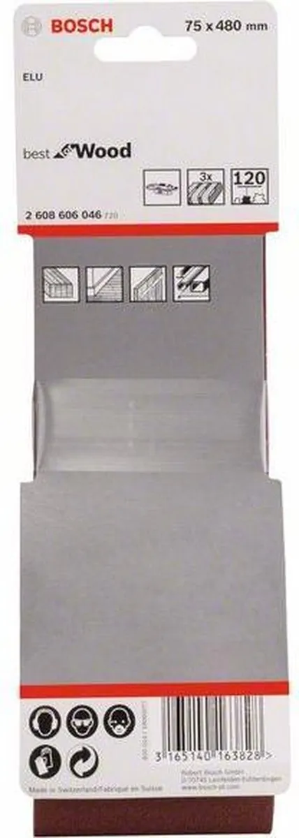 Bosch Professional 3 Banden 75x480mm Best Wood+Paint - 3 Stuks