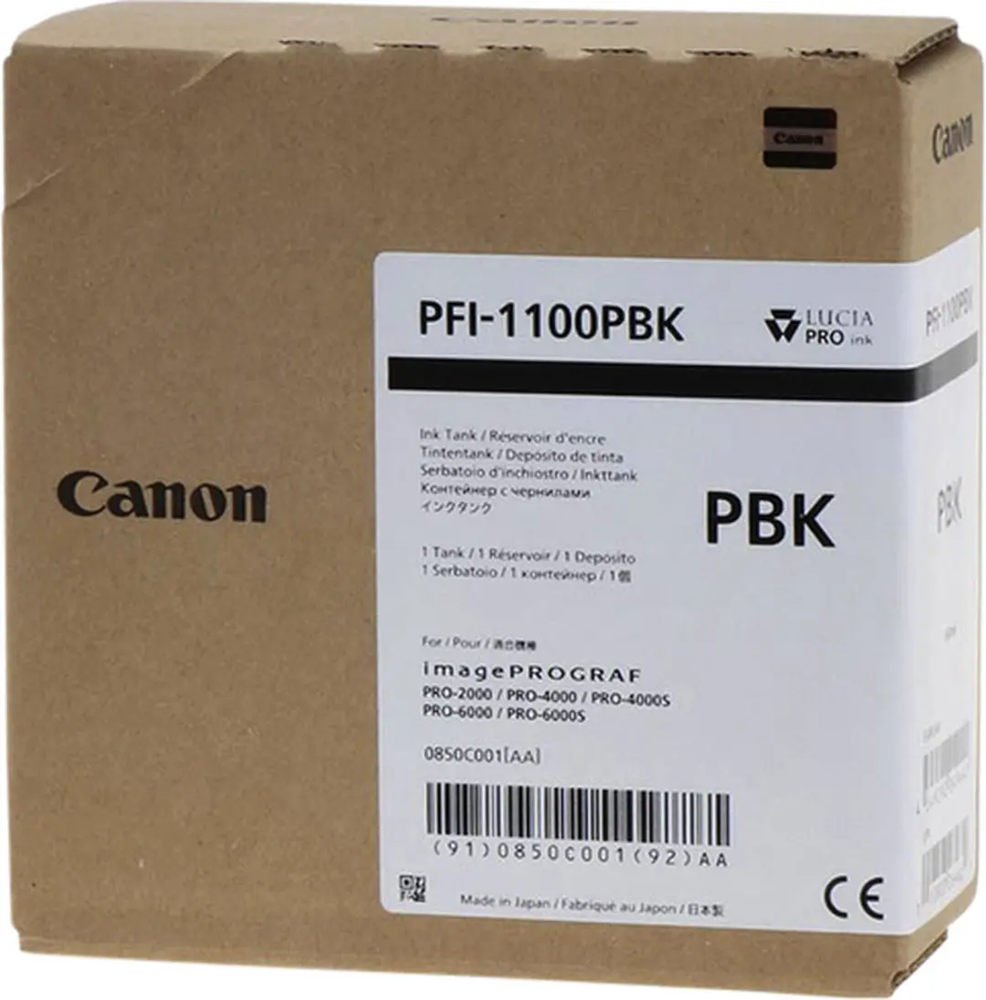 Canon PFI-1100PBK Inktcartridge 160ml - Zwart