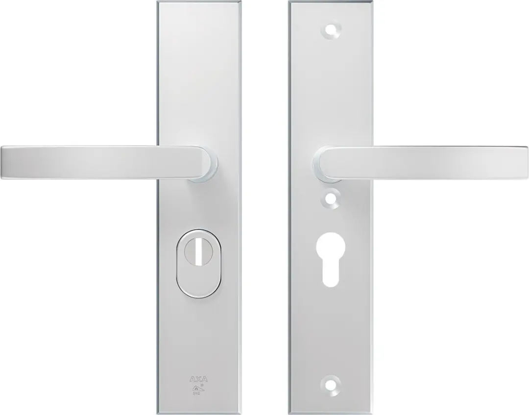 AXA Veiligheidsbeslag (Edge Plus) Aluminium glad: Kruk-Kruk (model Blok) PC55 me