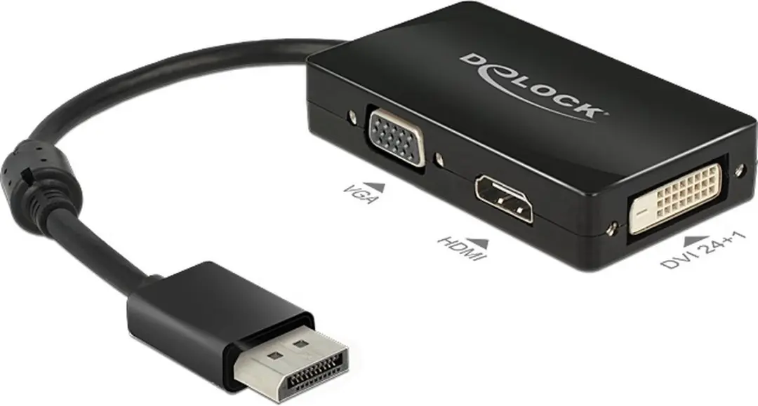 Delock DisplayPort 1.1a naar HDMI/DVI/VGA Adapter