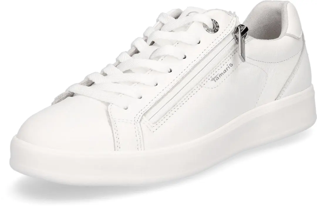 Tamaris Trainers 1-23709-44 100 Dames Lage Top Damesleer M2370944 Wit