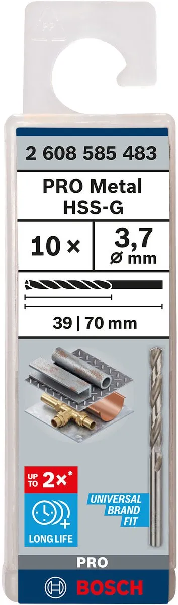 Bosch Professional ST. LINE 3.7mm HSS-G Boor - 10 Stuks