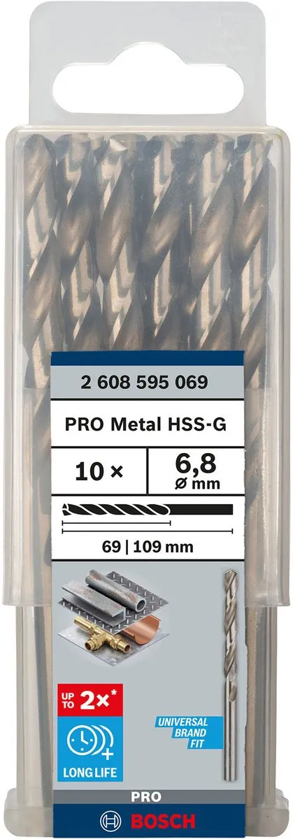 Bosch Professional ST. LINE 6.8mm HSS-G Boor - 10 Stuks
