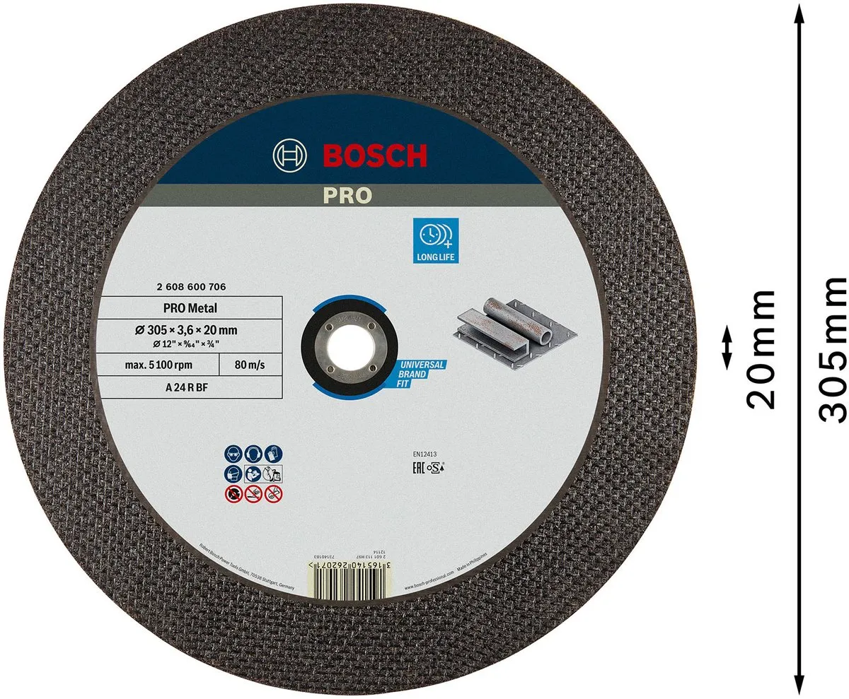 Bosch Professional DSS Recht Met 300x3,5mm - Steen