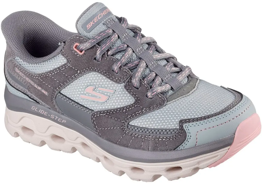 Skechers Glide-Step Paradise Valley 180268 Damestrainers - Grijs/roze - afbeelding 5 van 6