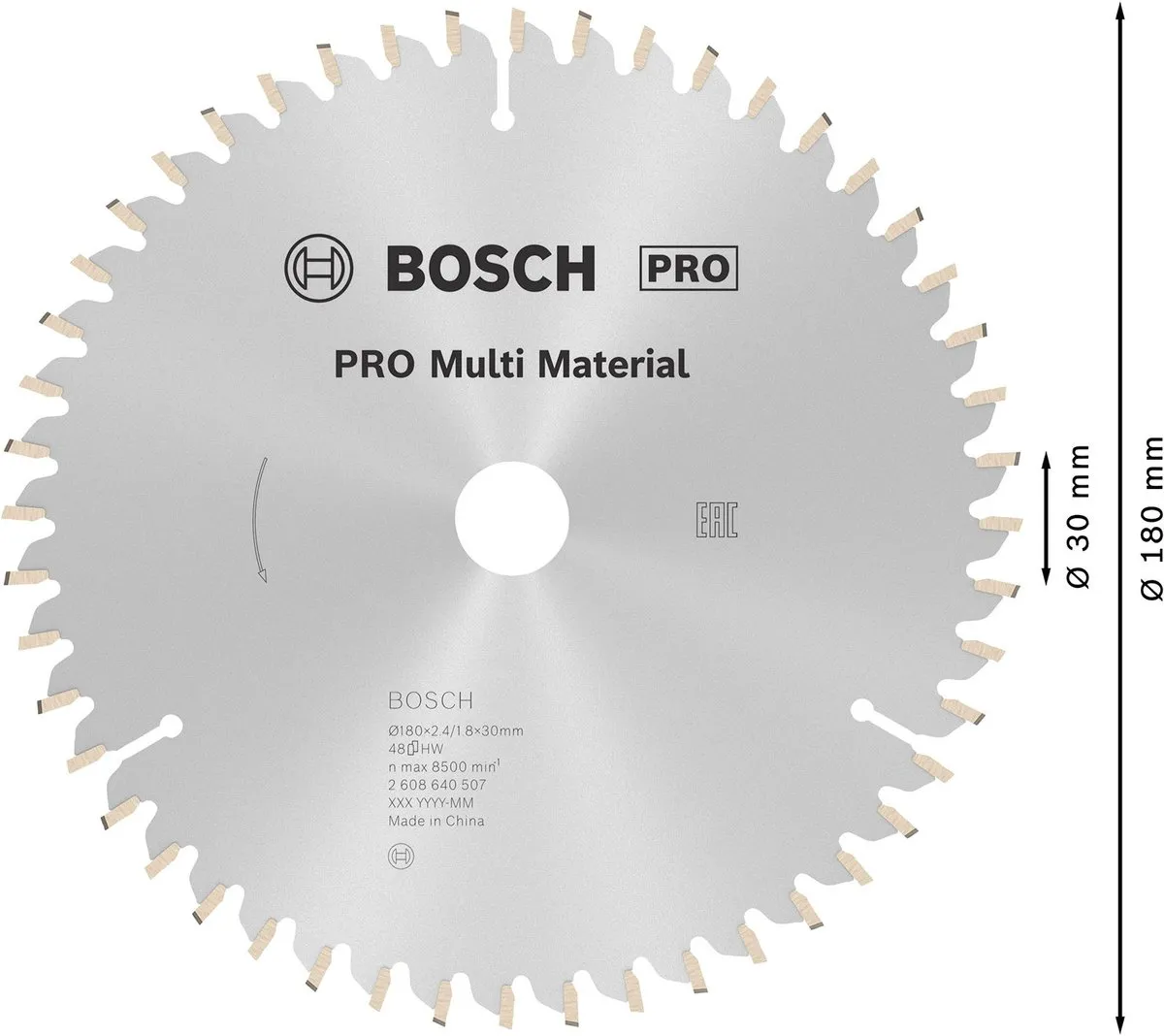 Bosch Professional Cirkelzaagblad CIRKZB MULTI 180X30/20X2,4 48T - Ø180mm