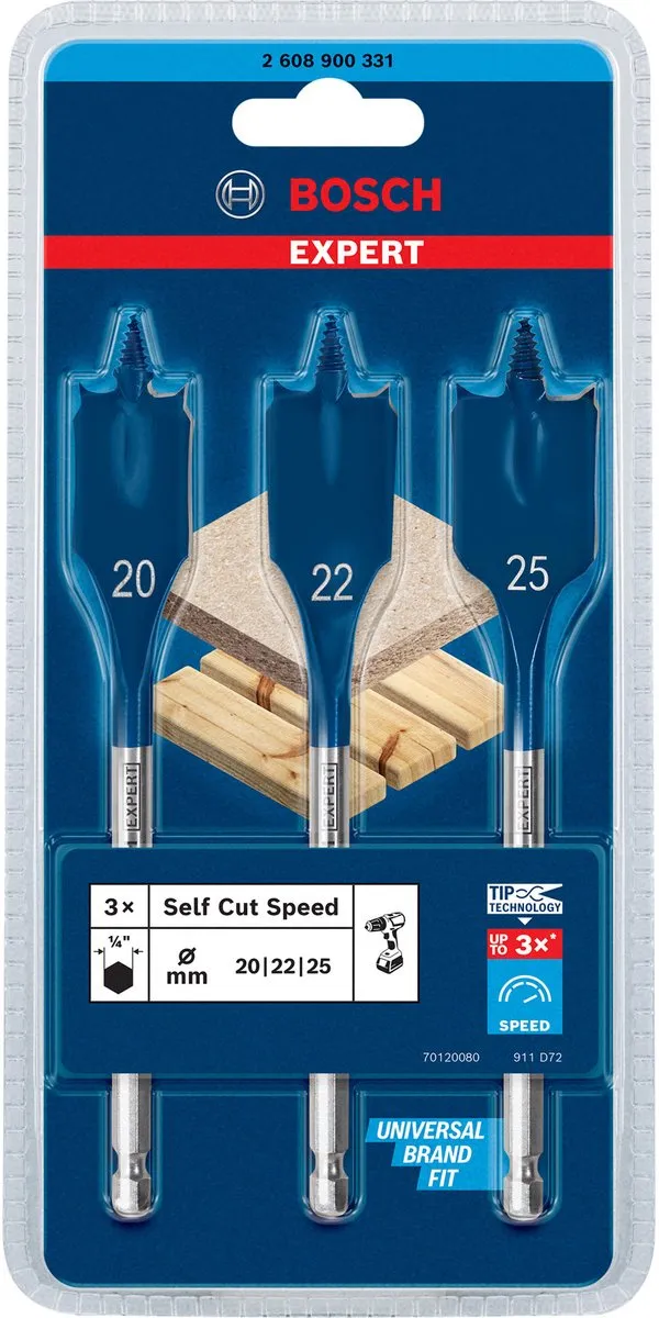 Bosch Professional EXPERT Self Cut Speed Boorset 20/22/25mm - 3-delig