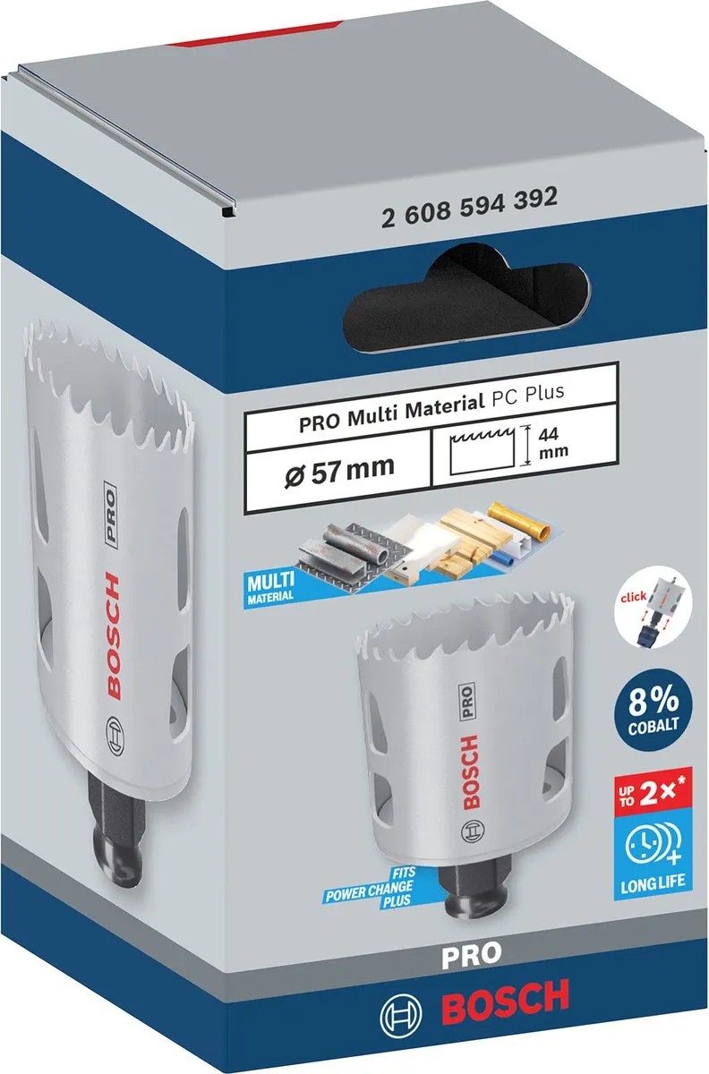 Bosch Professional Multi Materiaal PC Plus Gatenzaag 57mm 2608594392