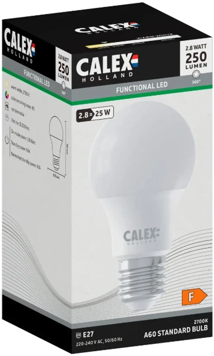 Calex E27 LED Lamp 2.8W 250Lm 2700K - afbeelding 3 van 3