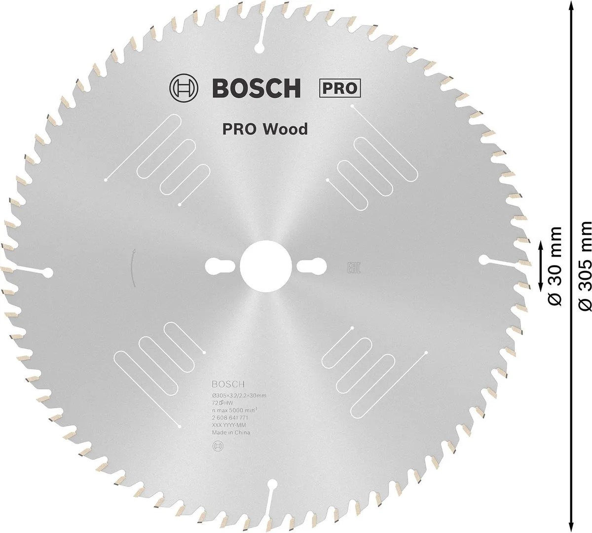 Bosch Professional Cirkelzaagblad Optiline 305mm - Hout/Metalen - 72 Tanden