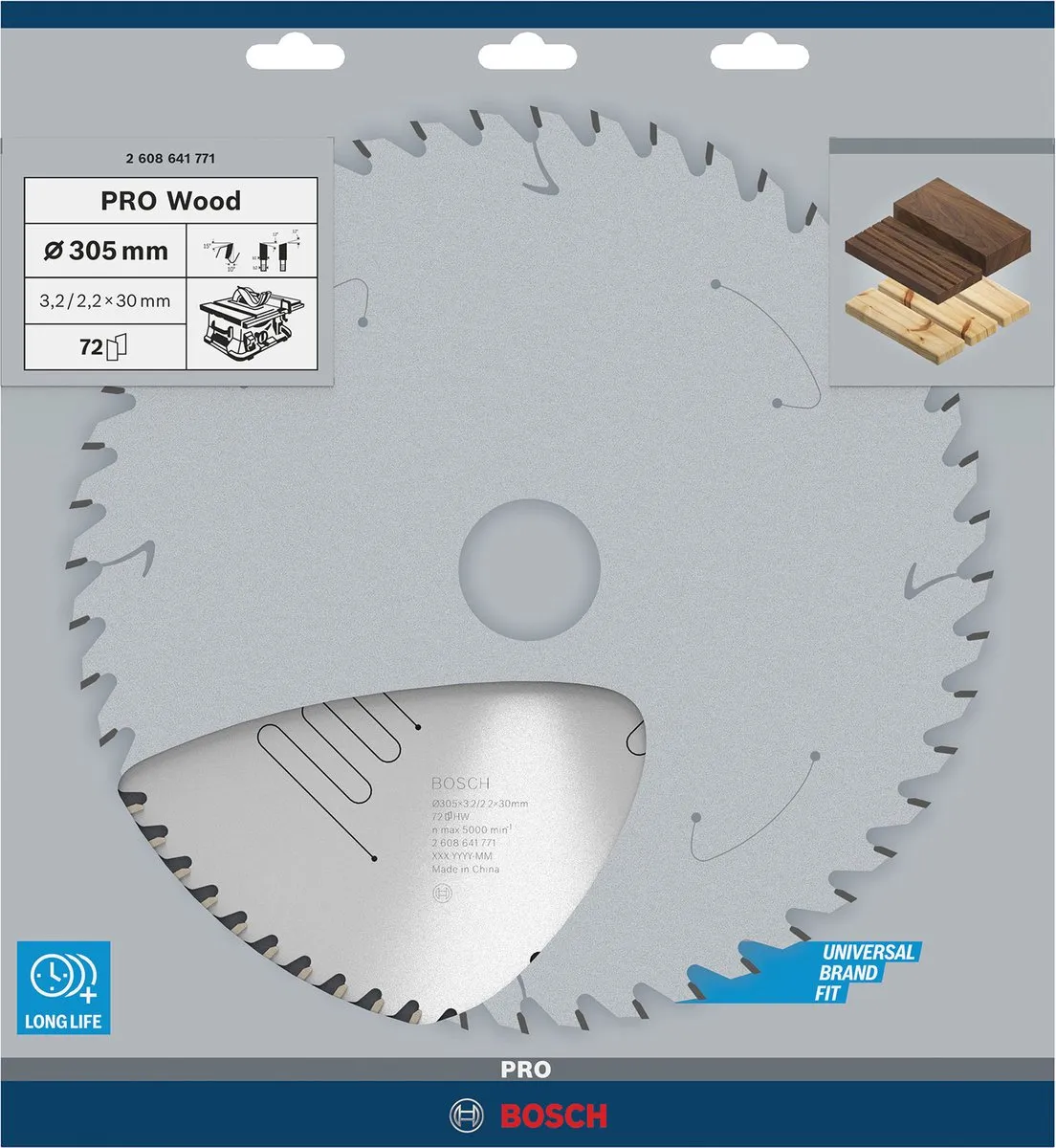 Bosch Professional Cirkelzaagblad Optiline 305mm - Hout/Metalen - 72 Tanden