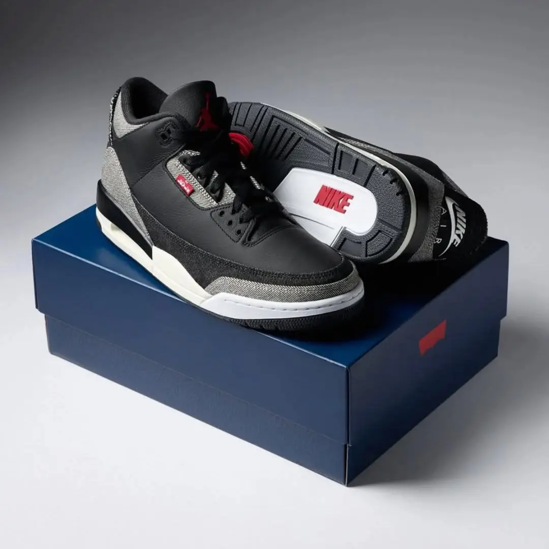 Nike Air Jordan 3 x Levi's 'Black and White' - 41 - afbeelding 6 van 6
