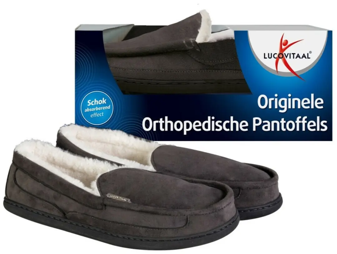 Lucovitaal Orthopedische Pantoffel Maat 43-44 - 3x2 Stuks Antraciet