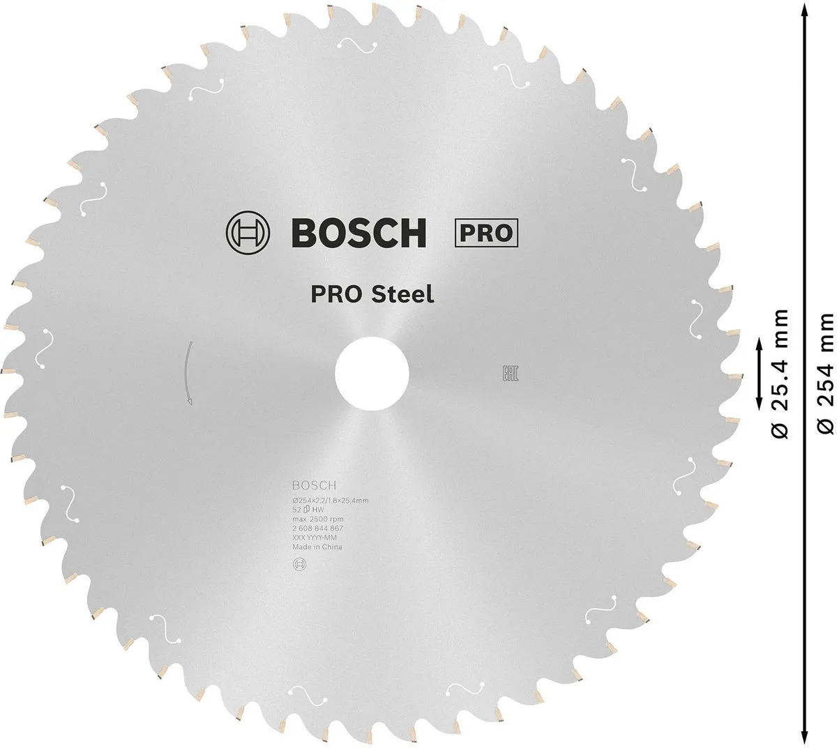 Bosch Professional Staalzaagblad 254mm Metaal - 2,2mm - afbeelding 3 van 5