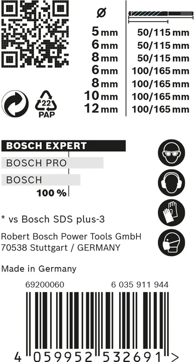 Bosch Professional EXPERT SDS plus-7X Hamerboorset 7-delig - afbeelding 6 van 6