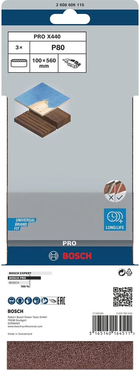 Bosch Professional 3 Banden 100x560 Best Wood+Paint