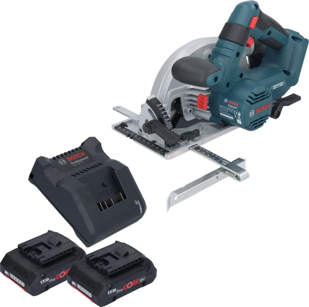 Bosch Professional GKS 18V-57-2 Cirkelzaag - 165mm - 2x 4,0Ah Accu + Oplader - afbeelding 2 van 6