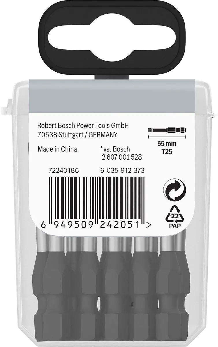 Bosch Professional PRO Torx Slagmoerbeitel T25 55mm - 15 Stuks