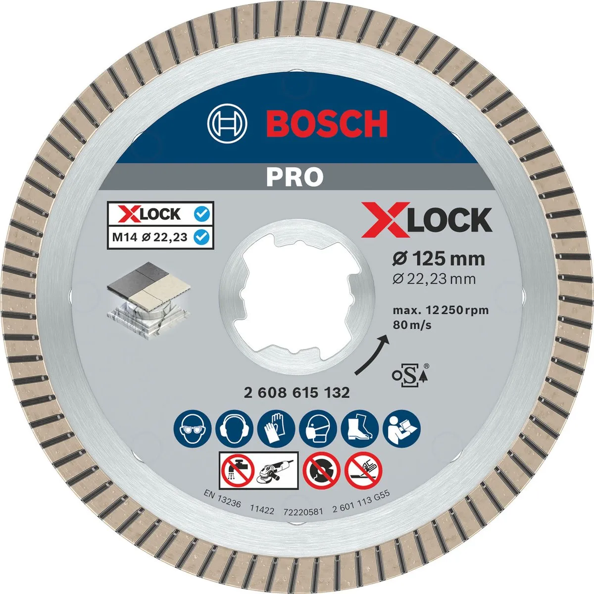 Bosch Professional X-Lock Diamantschijf Best for Ceramic ExtraClean Turbo 125mm