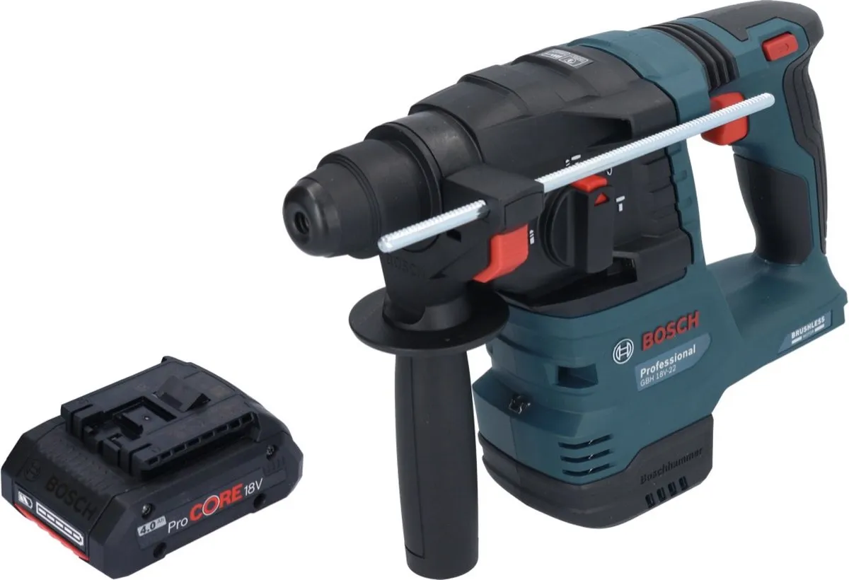 Bosch Professional GBH 18V-22 Accuboormachine - 1,9J SDS Plus - 1x 4,0Ah Accu