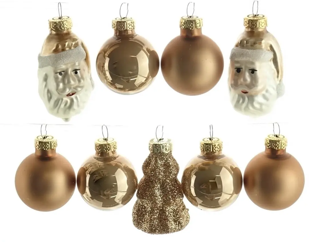 Kaemingk kerstballen figuren mix kameelbruin glas