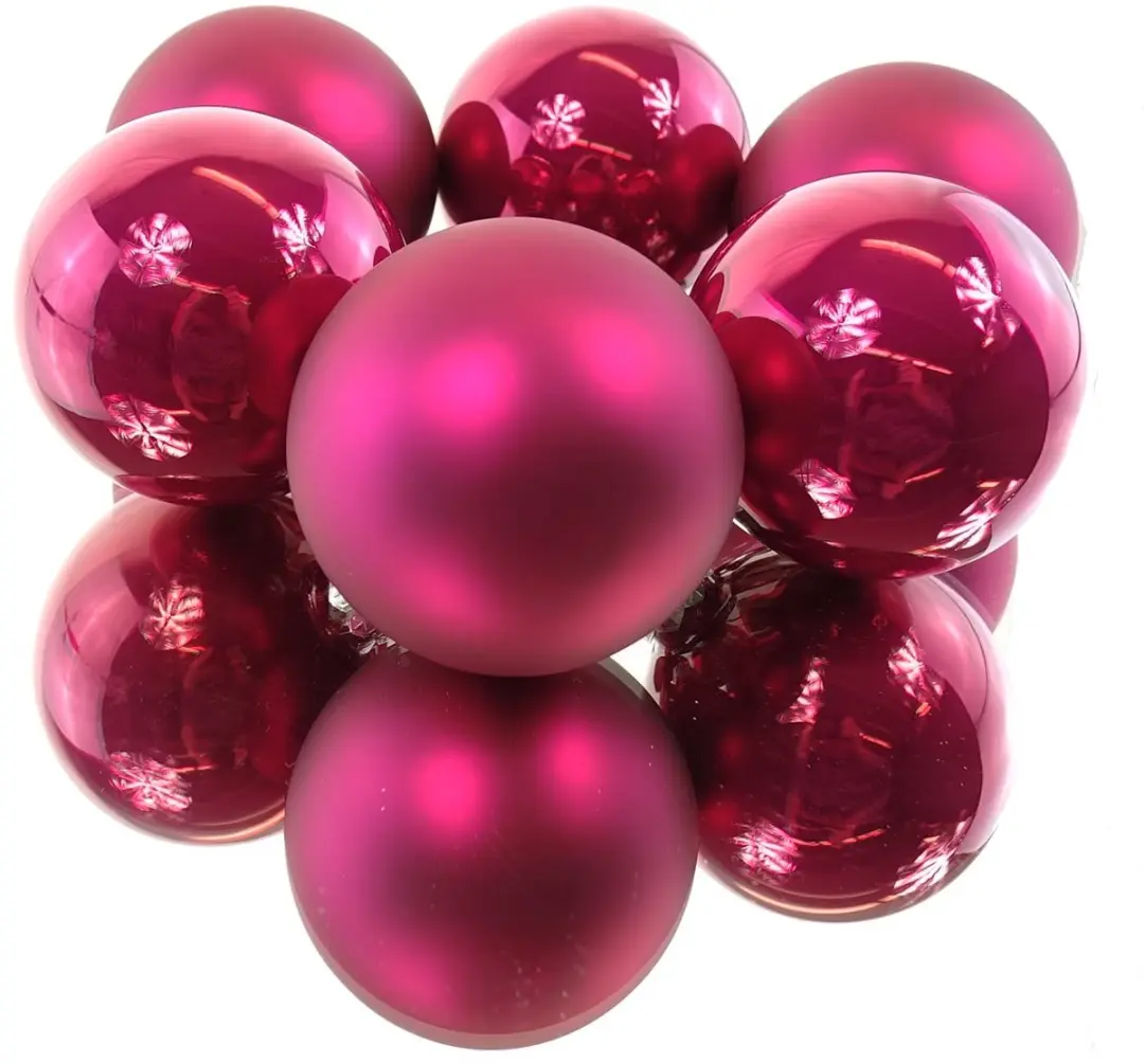 Kaemingk Kerstballen Festive Pink Ø8cm