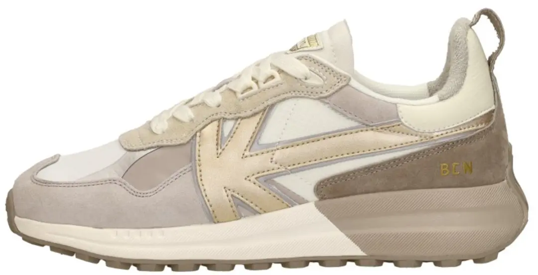 Kaotiko Detroit Dames Sneakers - Wit/Goud - 40 - afbeelding 2 van 6