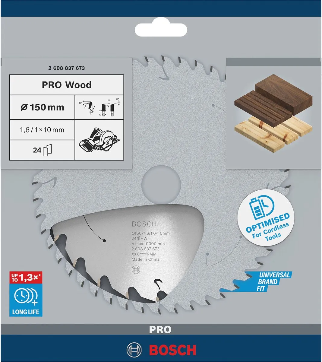 Bosch Professional PRO Wood Zaagblad 150mm - 24 Tanden - 10mm As