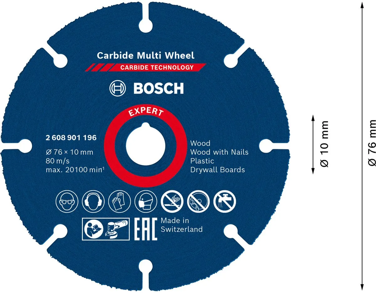 Bosch Professional EXPERT Doorslijpschijf Multi Wheel 76x10mm - Metaal - afbeelding 6 van 6