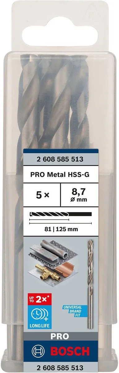 Bosch Professional ST. LINE Metaalboren HSS-G 8.7mm - 5 Stuks - afbeelding 6 van 6