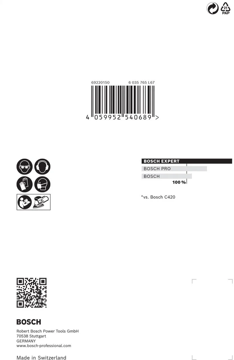 Bosch Professional EXPERT M480 Schuurnet 100x150mm - 10 Stuks - afbeelding 6 van 6