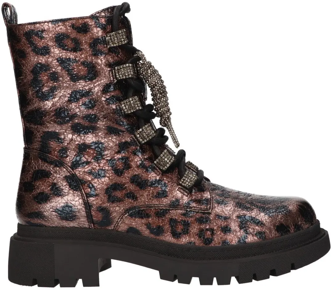 La Strada Metallic Veterboots Met Luipaardprint