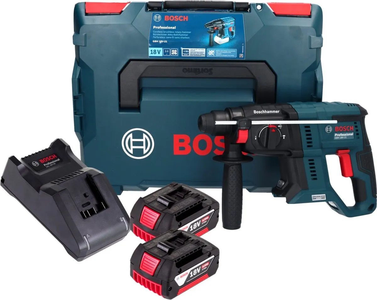 Bosch Professional GBH 18V-21 Boorhamer - 2x 4000mAh Accu