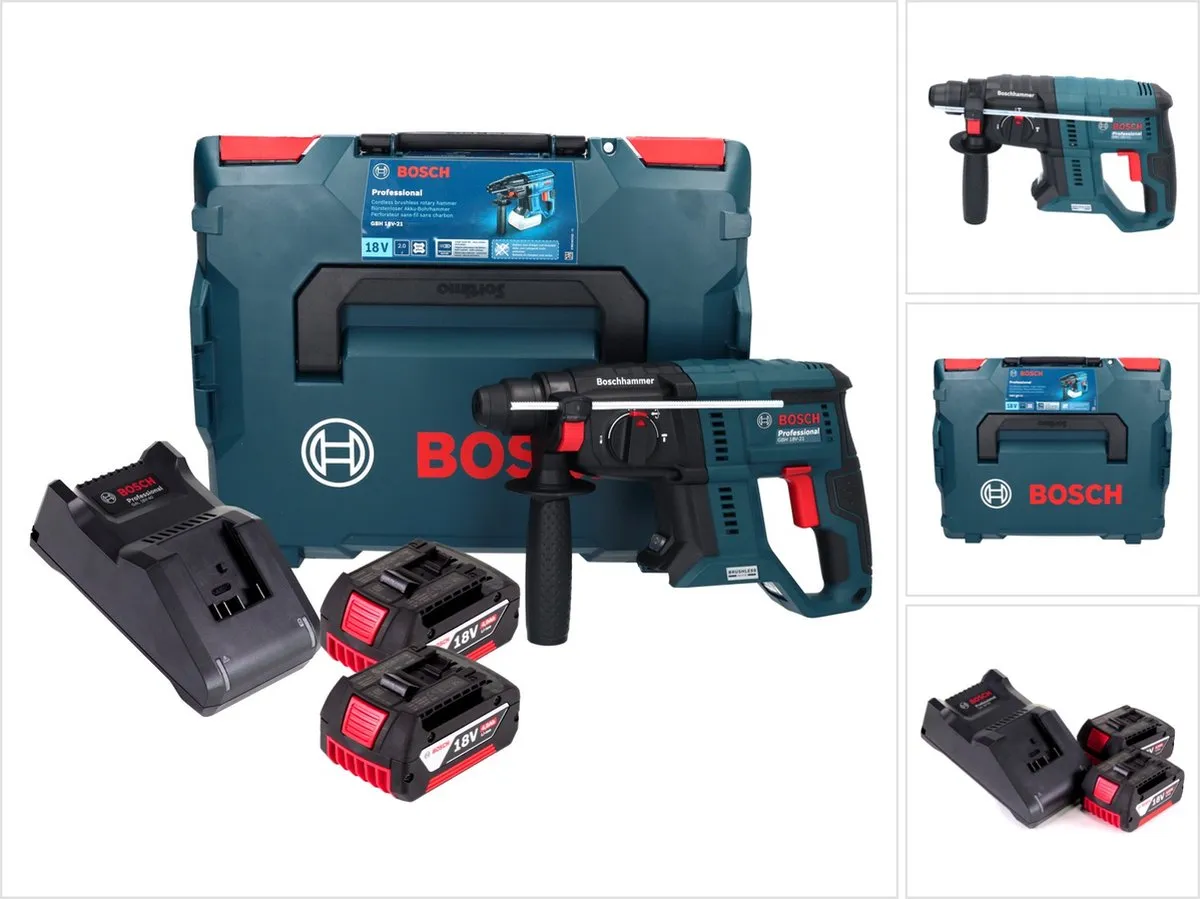 Bosch Professional GBH 18V-21 Boorhamer - 2x 4000mAh Accu