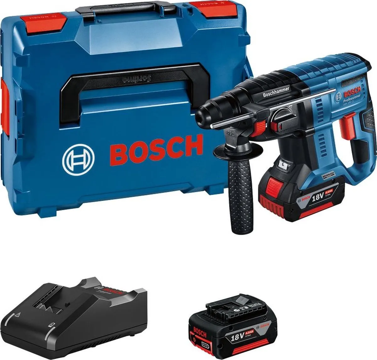 Bosch Professional GBH 18V-21 Boorhamer - 2x 4000mAh Accu