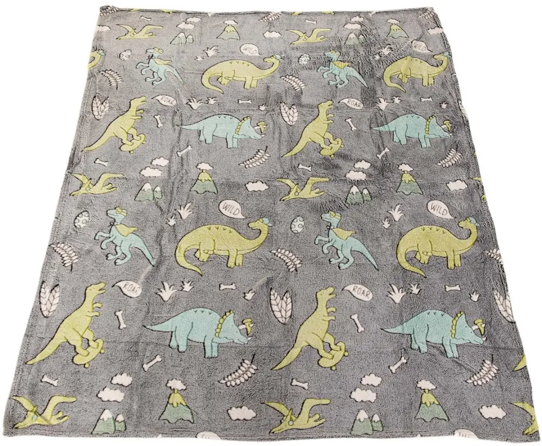 Toi-Toys Glow in the Dark Deken Dino 130x150cm - Multicolor