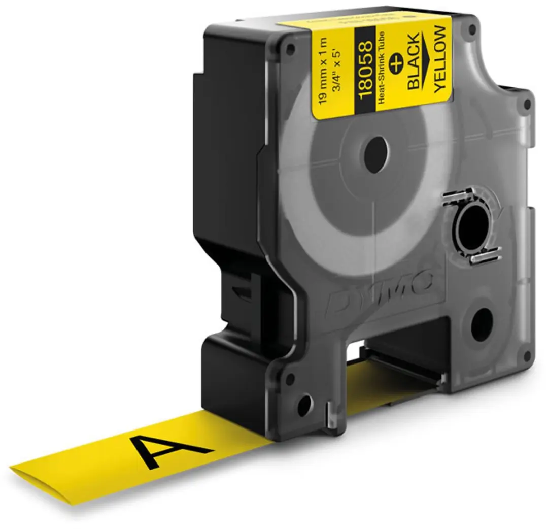 DYMO Rhino S0718340 Heat-Shrink Labels 19mm x 1,5m - Zwart op Geel