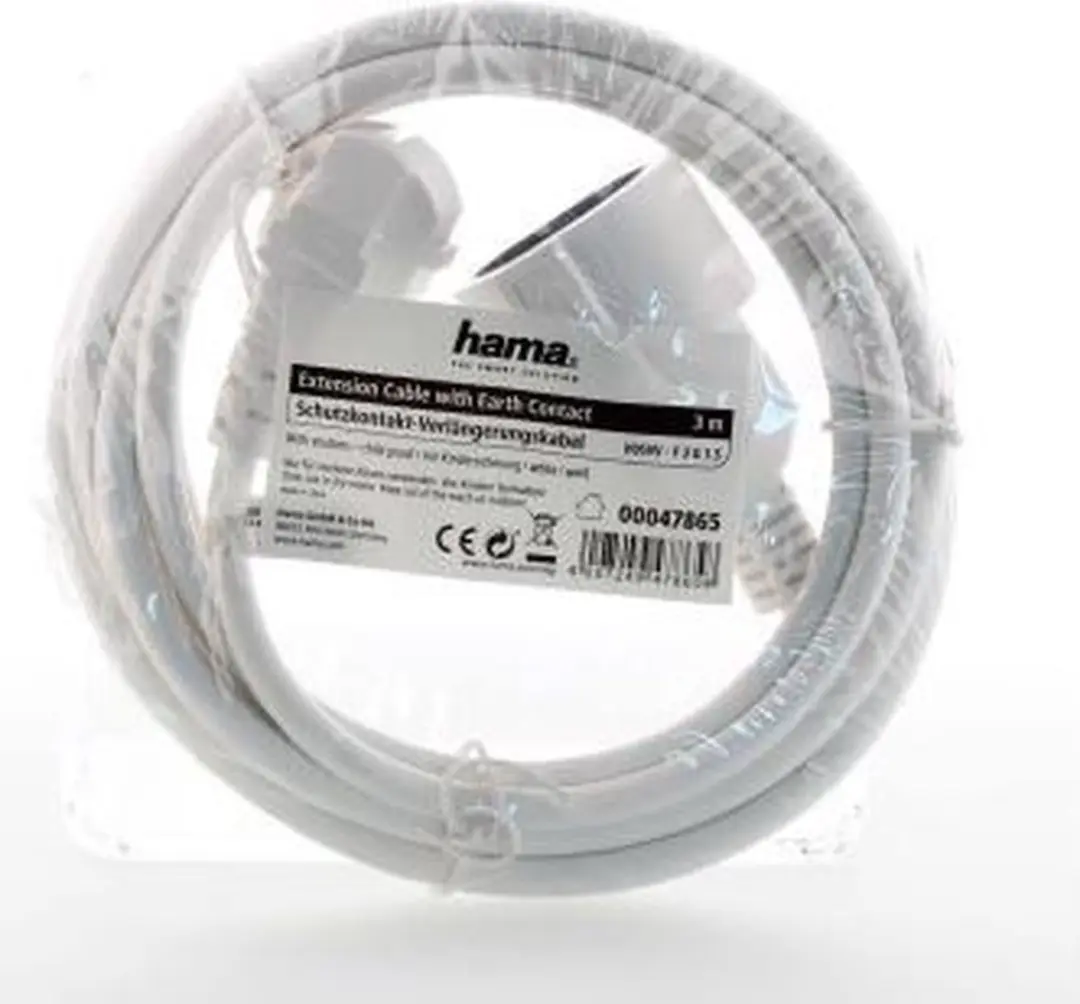 Hama Schuko Extensie 3M Pro - 1 Stopcontact - Kleurenmix