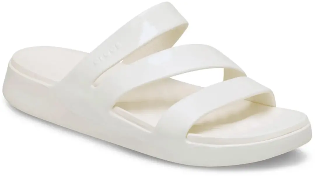 Crocs Getaway Patent Strappy Slippers Wit EU 39-40 Vrouw
