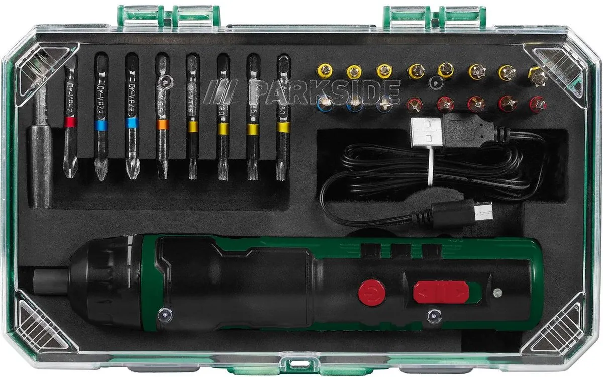 PARKSIDE Accu-schroevendraaier 4V - 1500mAh - 24-delig bitset