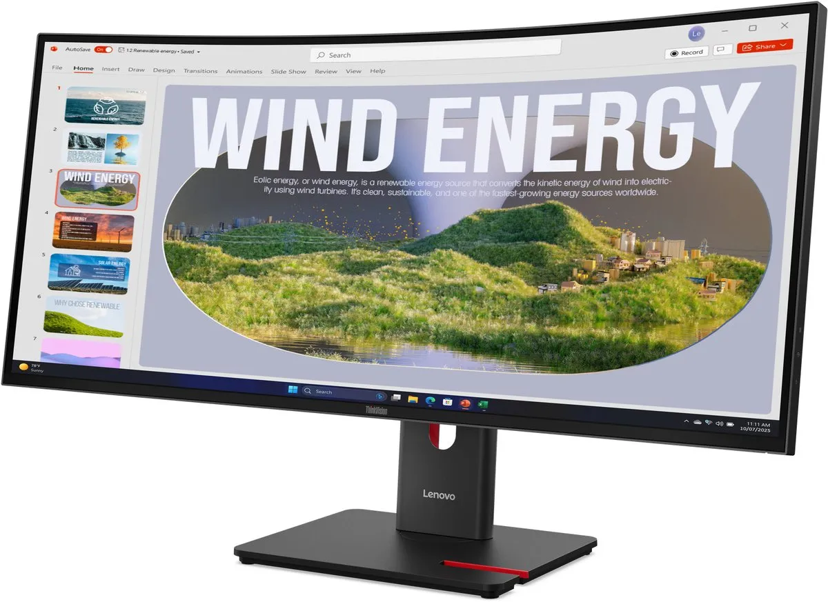 Lenovo ThinkVision T34WD-40 Monitor 34" UWQHD - USB-C Docking - Zwart - afbeelding 6 van 6