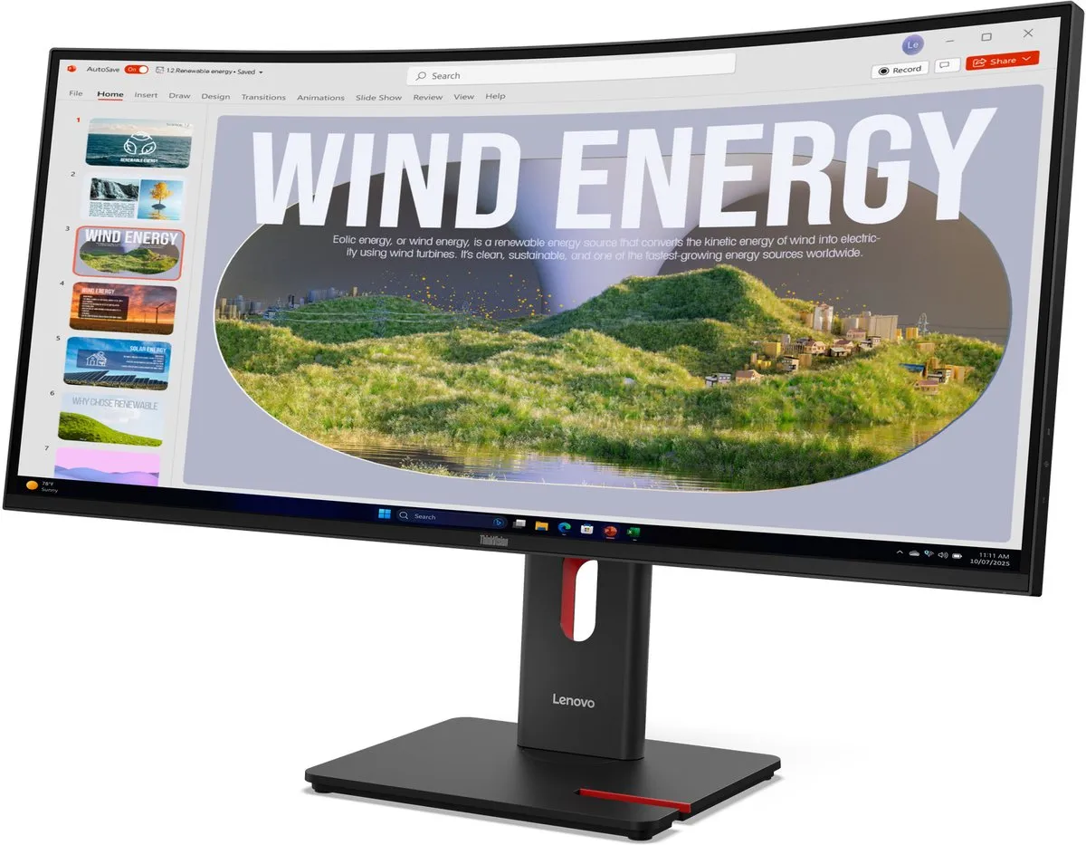 Lenovo ThinkVision T34WD-40 Monitor 34" UWQHD - USB-C Docking - Zwart