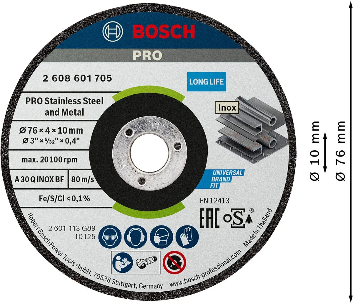 Bosch Professional 2608601705 Afbraamschijf - 76mm - 10mm - 2 Stuks