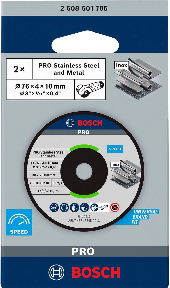 Bosch Professional 2608601705 Afbraamschijf - 76mm - 10mm - 2 Stuks