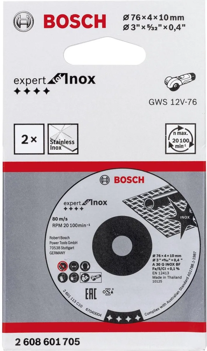Bosch Professional 2608601705 Afbraamschijf - 76mm - 10mm - 2 Stuks
