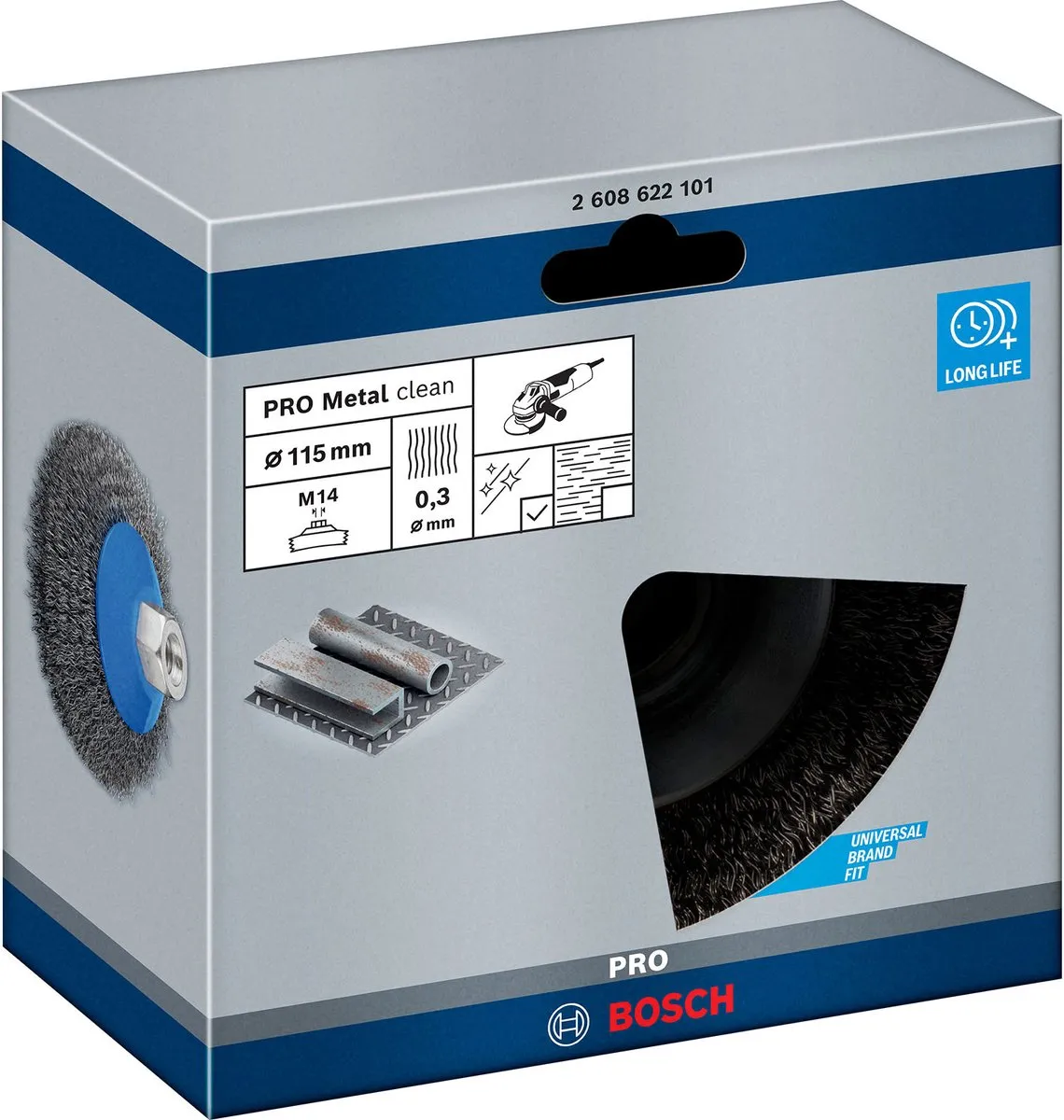 Bosch Professional M14 Kegelborstel 115mm - Gegalvaniseerd staal